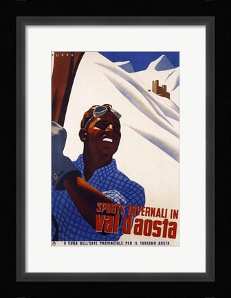 Framed Sports Invernali in Val D'Aosta Print