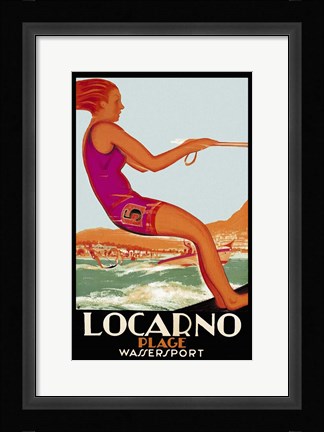 Framed Locarno Plage Print
