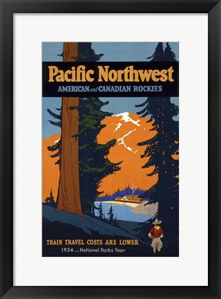 Framed American &amp; Canadian Rockies Print