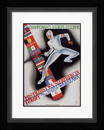 Framed 1934 Warszawa Print