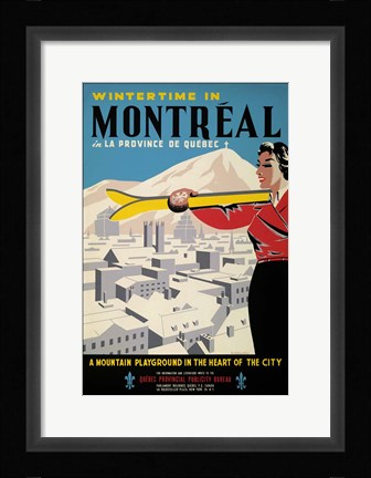 Framed Wintertime in Montreal Print