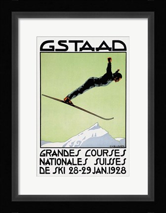 Framed Gstaad Grandes Courses 1928 Print
