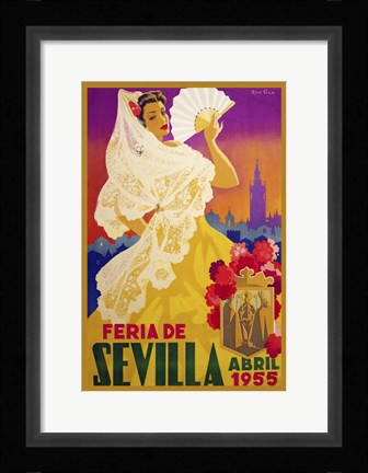 Framed Feria De Sevilla 1955 Print