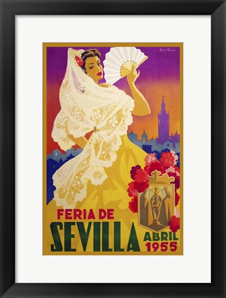 Framed Feria De Sevilla 1955 Print