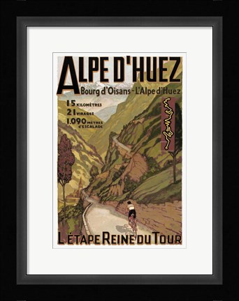Framed Alpe D'Huez Print