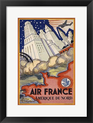 Framed Air France Amerique du Nord Print