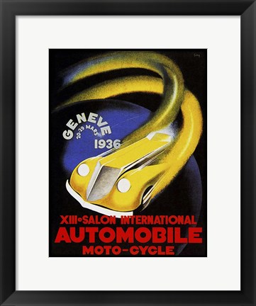 Framed Automobile Geneve 1936 Print