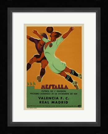 Framed Valencia vs Real Madrid 1931 Print