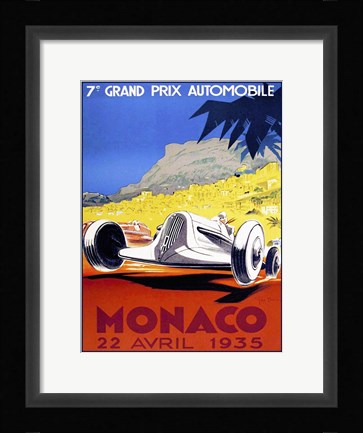 Framed Prix Automobile Monaco 1935 Print