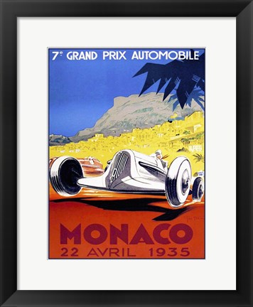 Framed Prix Automobile Monaco 1935 Print