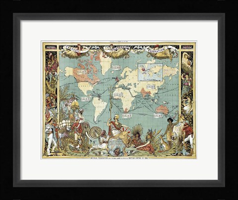 Framed British Empire In 1886 Print