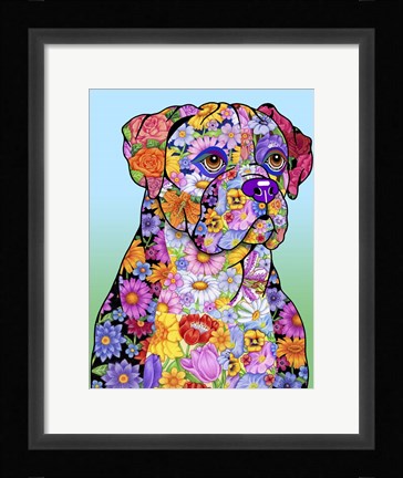 Framed Flowers Boxer Print