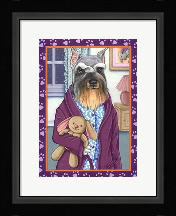 Framed Schnauzer Bedtime Print