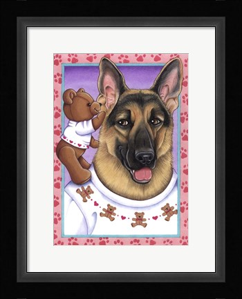 Framed Shepherd Teddybear Print