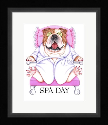 Framed Spa Bulldog Print