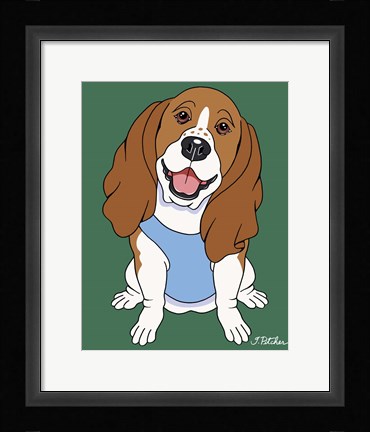 Framed Basset Hound Print