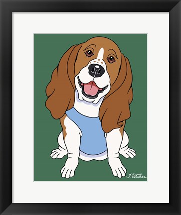 Framed Basset Hound Print