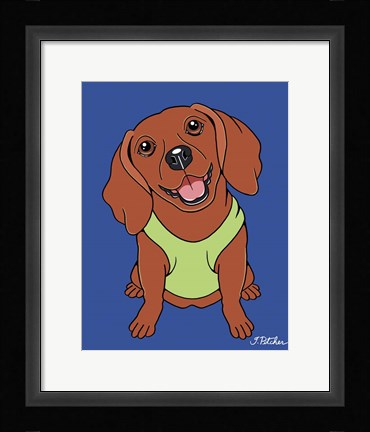 Framed Dachshund Red Print