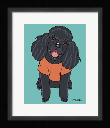Framed Poodle Black Print