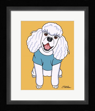 Framed Poodle White Print