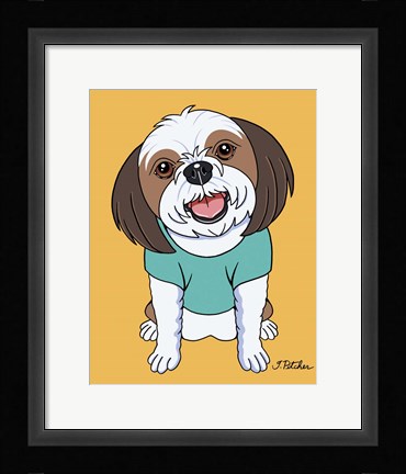 Framed Shih Tzu Brown Print