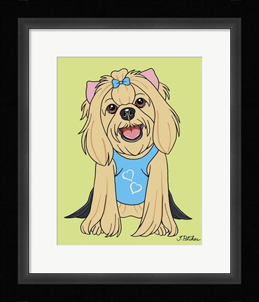 Framed Yorkshire Terrier Showcut Print