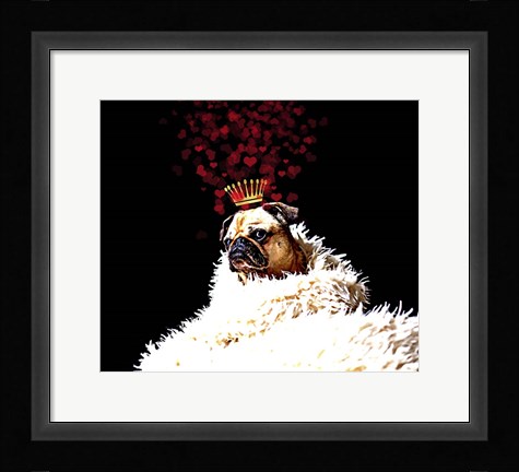 Framed Royal Love Pup - Pug Print