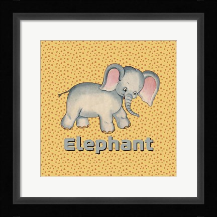 Framed Cute Baby Elephant Print