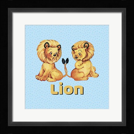 Framed Cute Baby Lions Print
