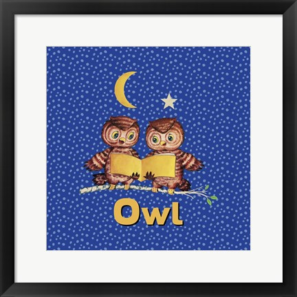 Framed Cute Baby Owls Print