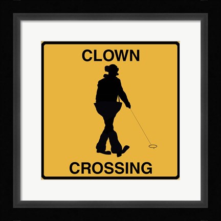 Framed Clown Crossing Print