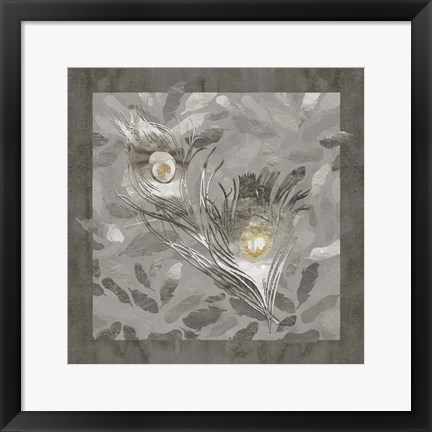 Framed Platinum Feathers Print