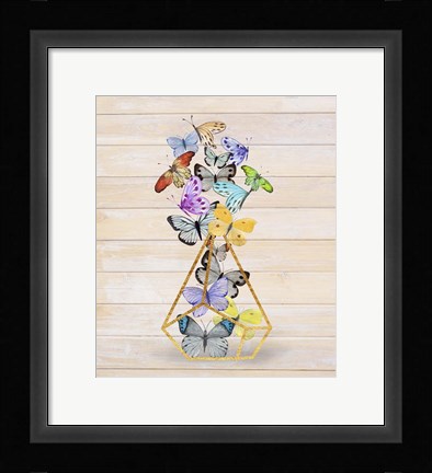 Framed Rustic Butterfly Terrarium Print
