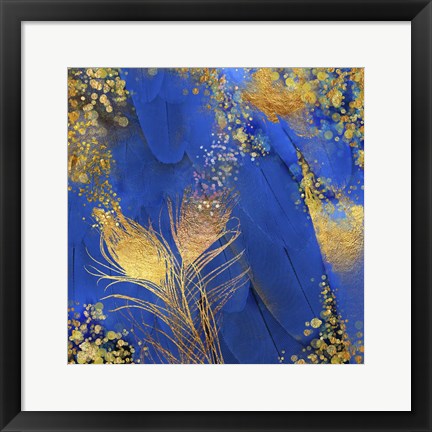Framed Floral Feathers Print