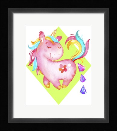 Framed Unicorns Poop Crystals I Print