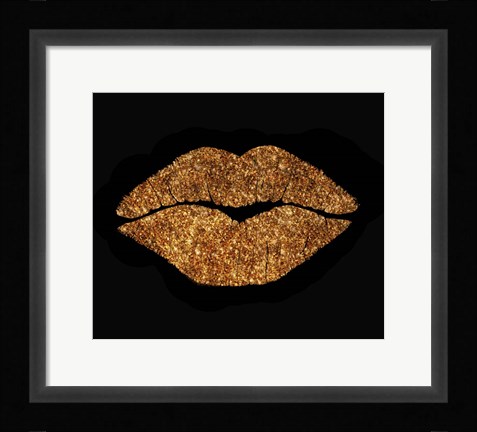 Framed Copper Glitter Kiss Print