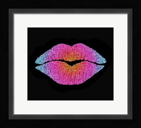 Framed Rainbow Sugar Lips Print