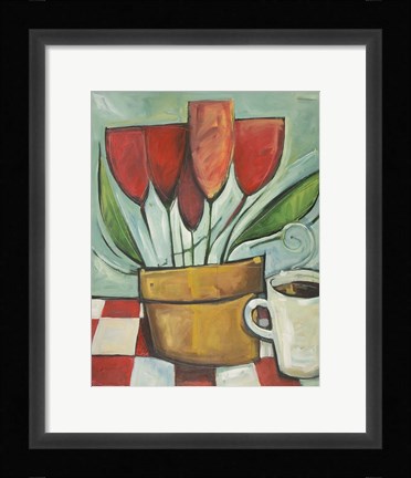 Framed Tulips And Coffee Reprise Print