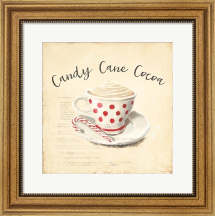 Framed Creme de Noel Candy Cane Print