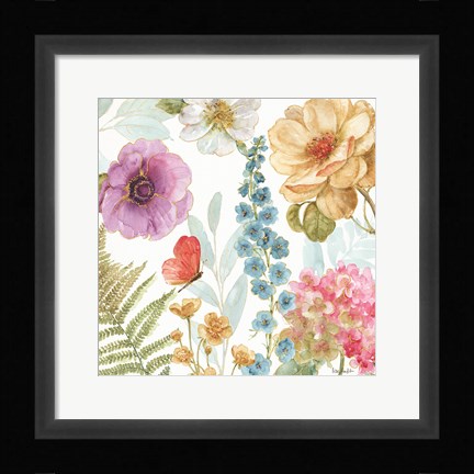 Framed Rainbow Seeds Flowers III Print