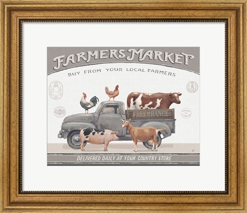 Framed Vintage Farm I v2 Print