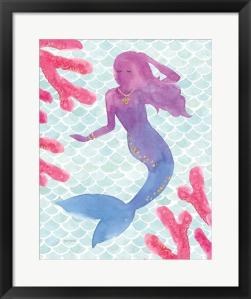 Framed Mermaid Friends I Print