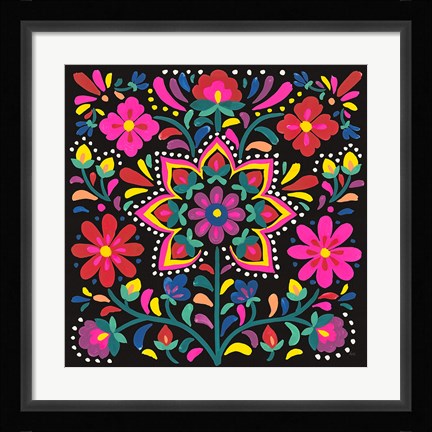 Framed Floral Fiesta III Print