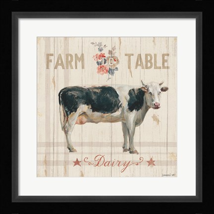 Framed Farm Patchwork V Print