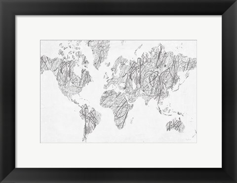 Framed World on a String Neutral Print