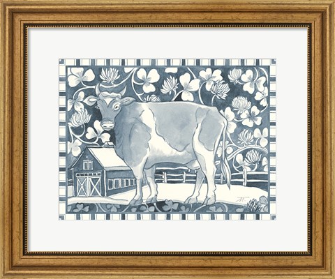 Framed Farm Life II Stripe Border Print