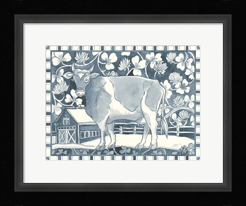 Framed Farm Life II Stripe Border Print
