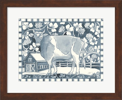 Framed Farm Life II Stripe Border Print