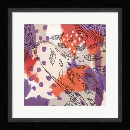 Framed Bright Life II Red Yellow Line Crop Print