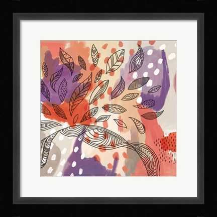 Framed Bright Life I Red Yellow Line Crop Print